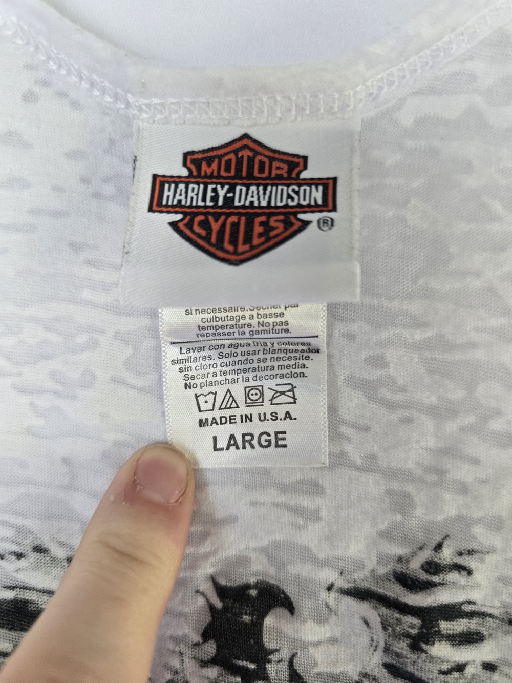Harley-Davidson White Graphic Tank Top - Picture 3 of 4